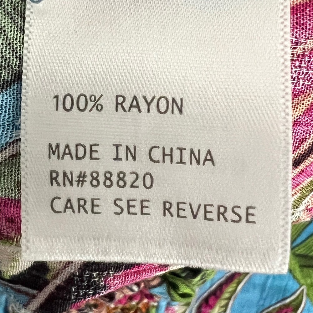 Rachel Rachel Roy S Blue Tropical Bird Floral Smocked Peasant Top Off Shoulder‎ - Picture 4 of 14